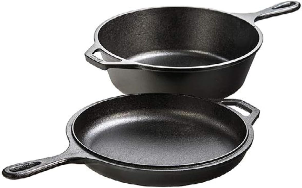 Cast Iron Skillet - Zestaw garnków żeliwnych 2w1 - Garnek