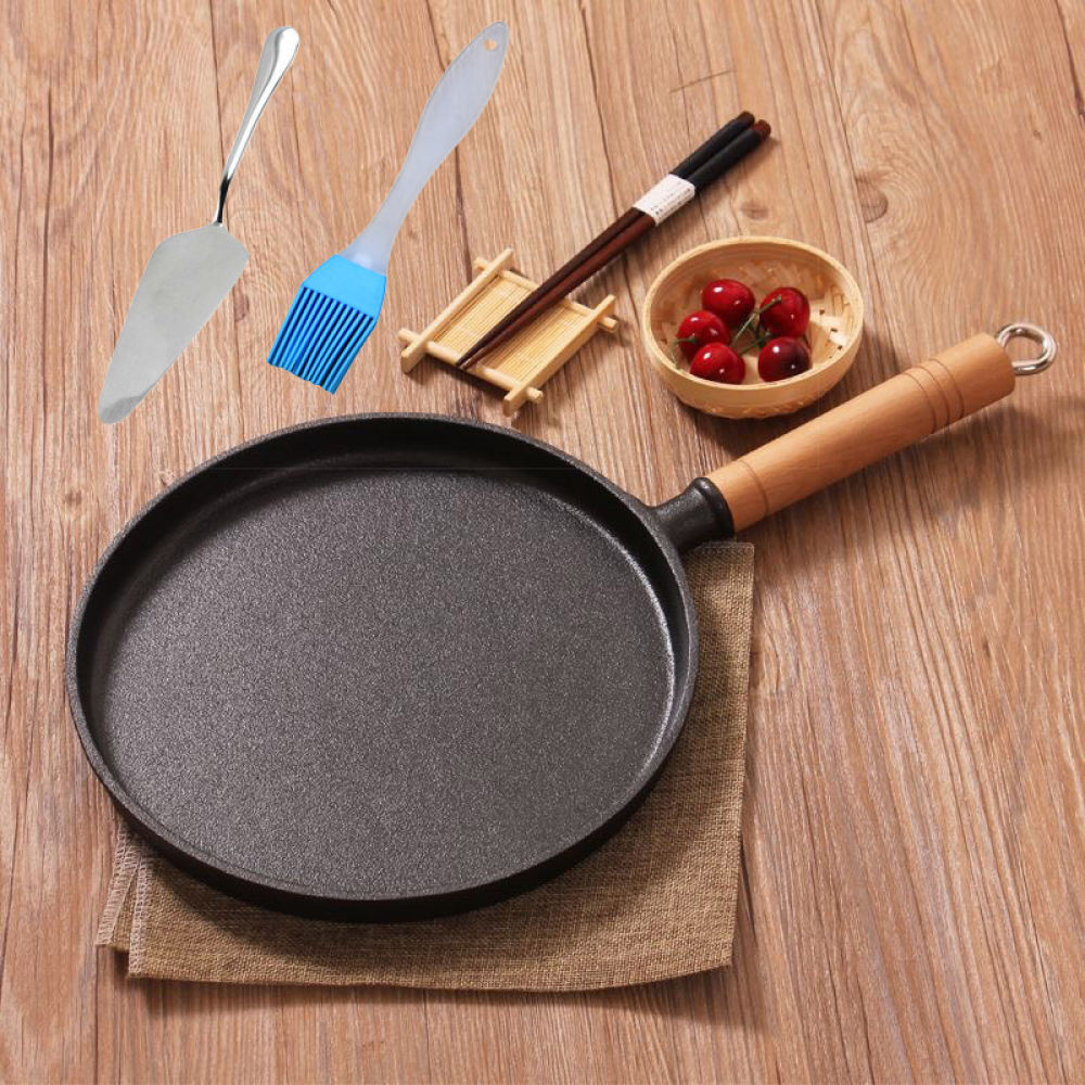 Cast Iron Skillet - Tradycyjna żeliwna patelnia bez powłoki, zdrowa
