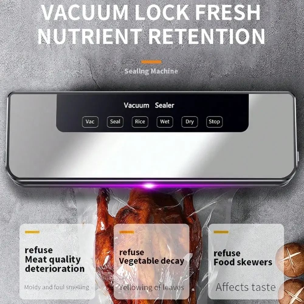 Kitchen Gadgets Organizer - Elektryczna zgrzewarka próżniowa z dotykowym przyciskiem,