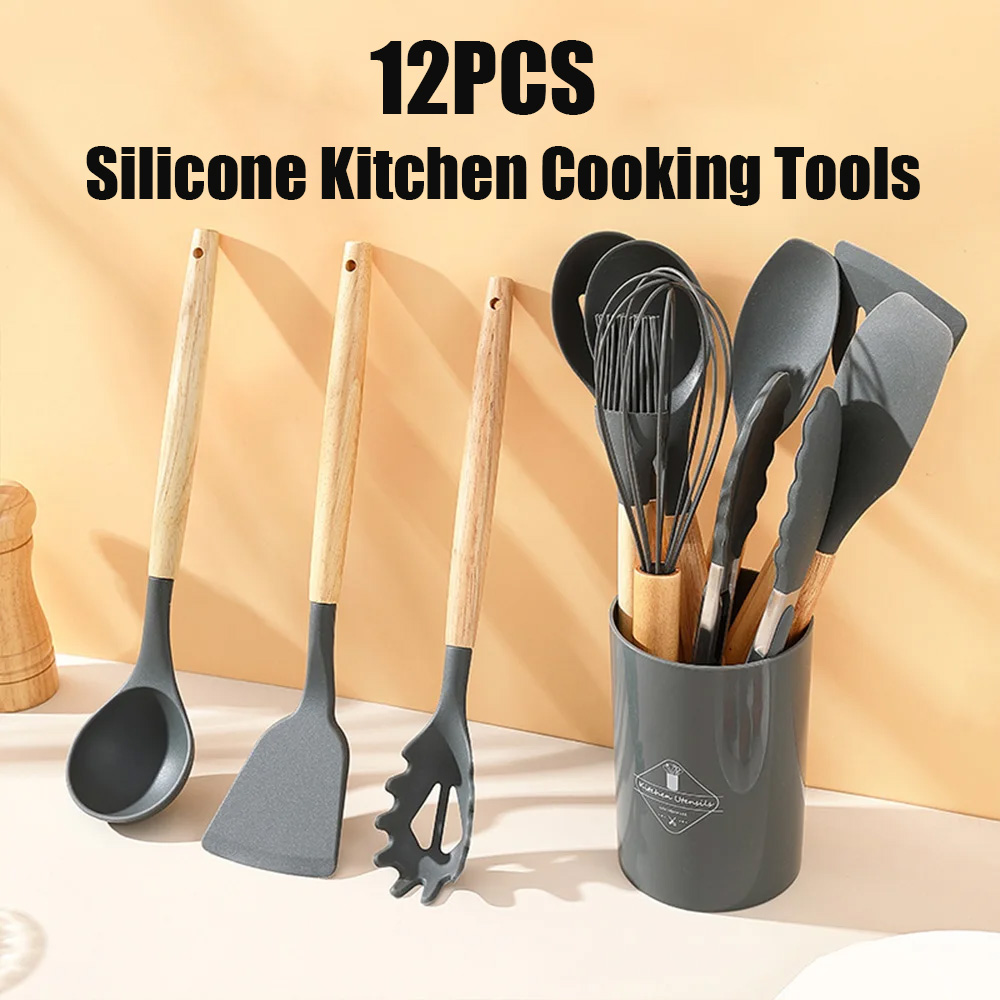 Silicone Spatula Set - 12 SZT. Silikonowe Przybory Kuchenne Nieprzywierające