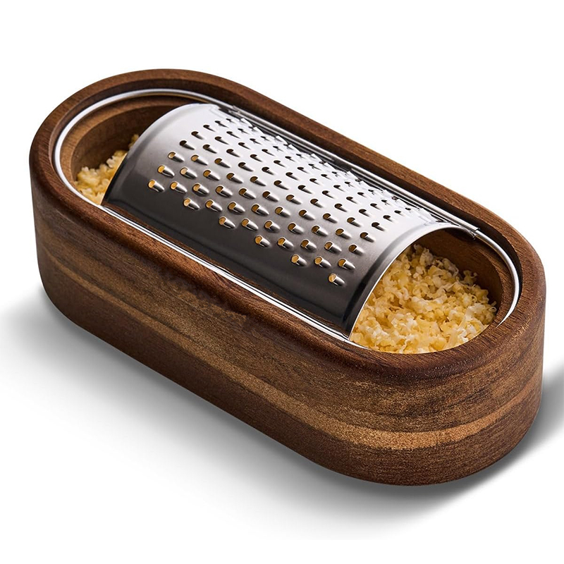 Cheese Grater Box - Tarka do sera z drewnianym pojemnikiem,