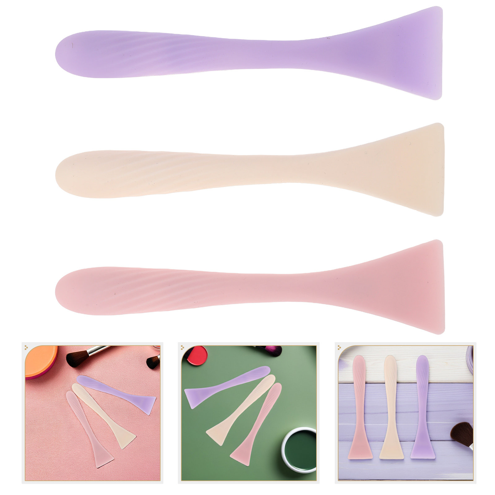Silicone Spatula Set - Zestaw 3 pędzli do nakładania masek