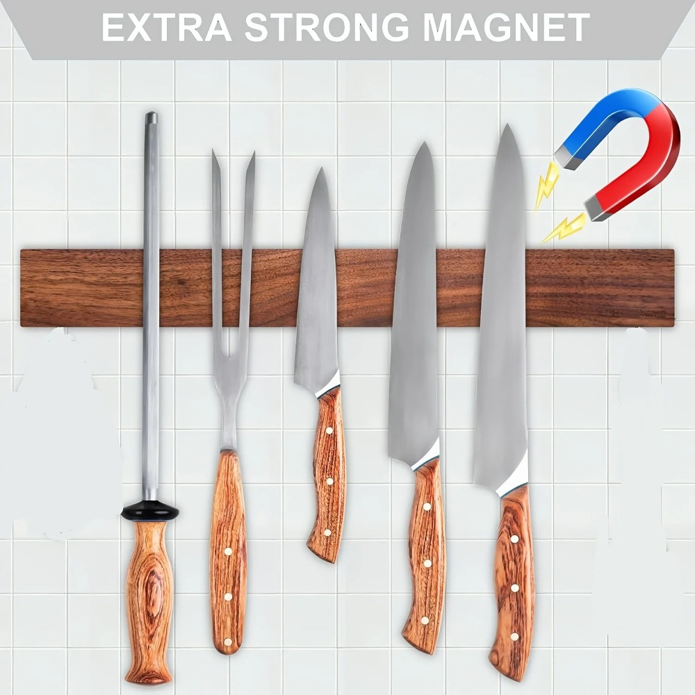 Uchwyt na noże z drewna orzech – Magnetic Knife Strip recenzja i cena